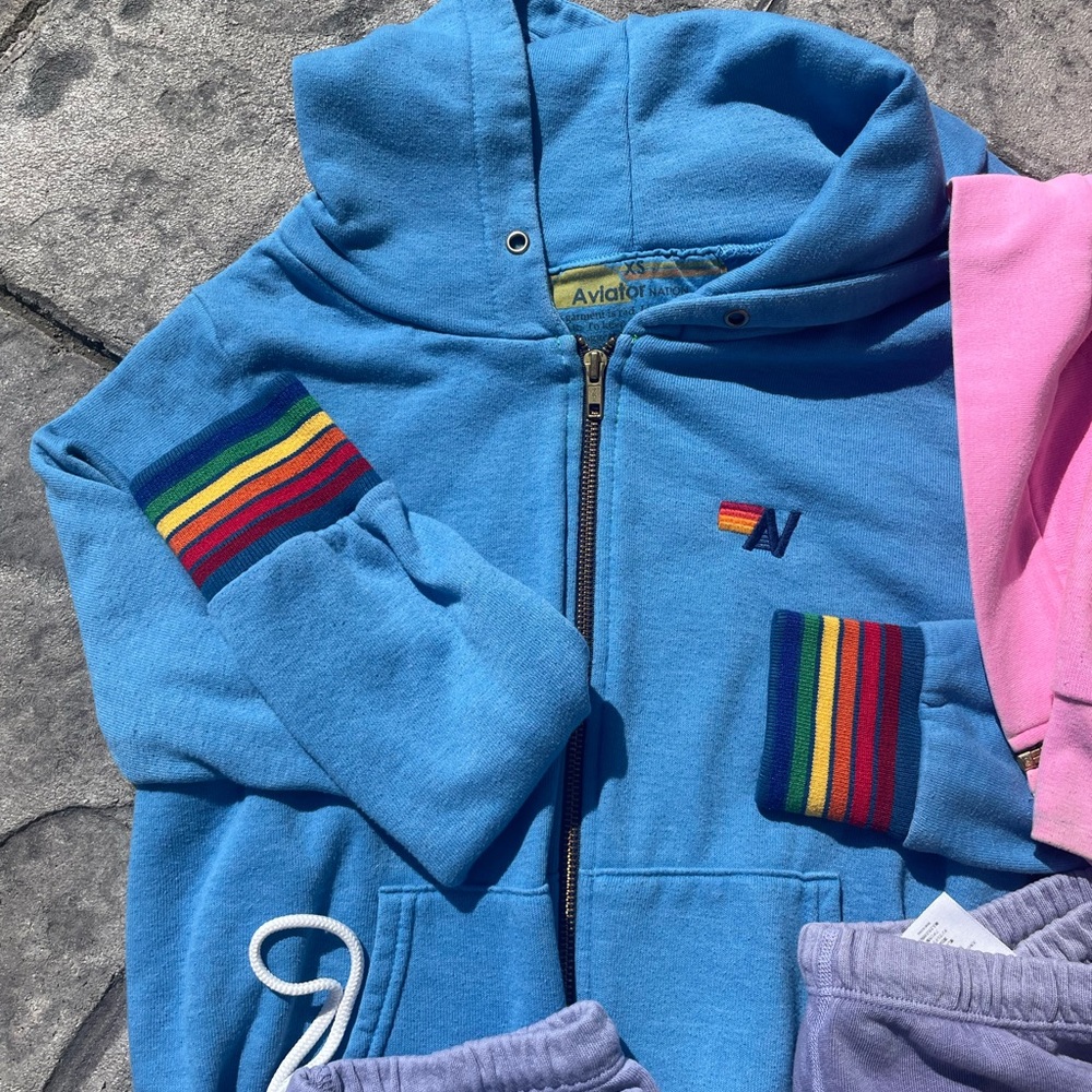 BUNDLE Aviator Nation Zip-Up XS & Free City Sweatpants Small EUC! - Picture 13 of 16